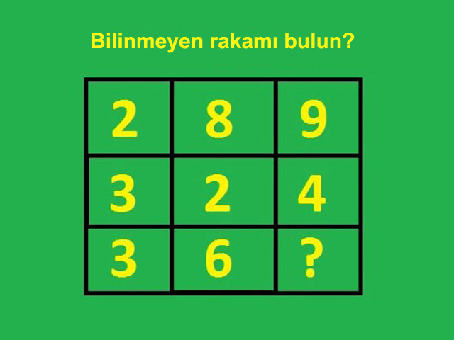 Soru işaretli yere ne gelmelidir?