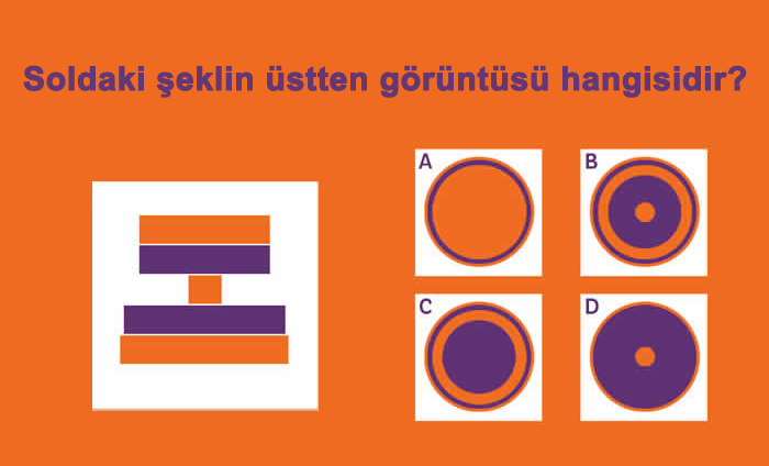 Soldaki şeklin üstten görüntüsü hangisidir?