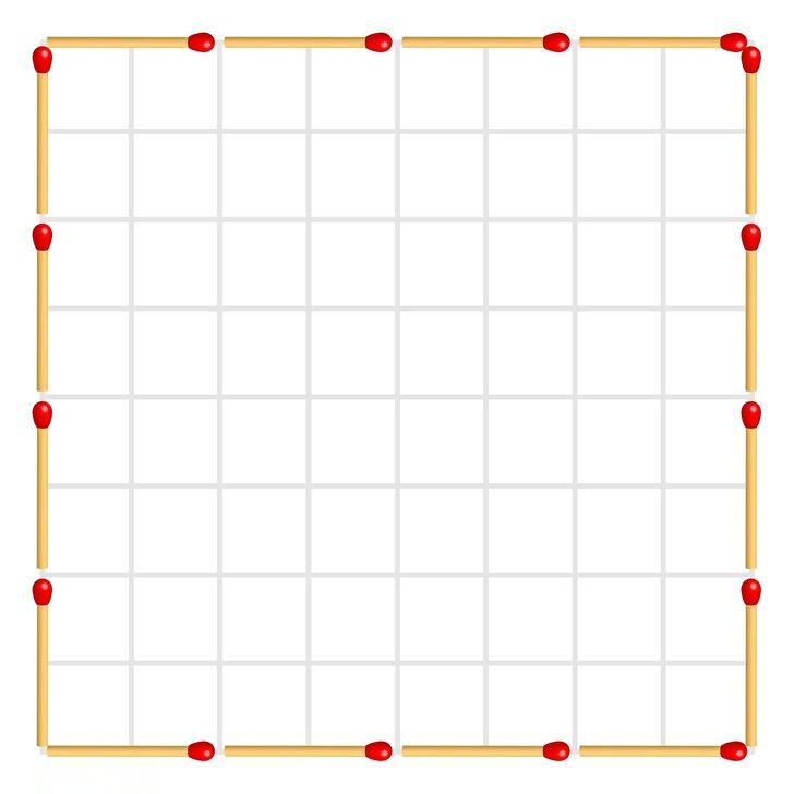 15 kibrit çöpü daha var. Bu çöpleri şekil 4 eşit parçaya bölünecek şekilde yerleştirebilir misin? (Çöpleri kırmak yasak)