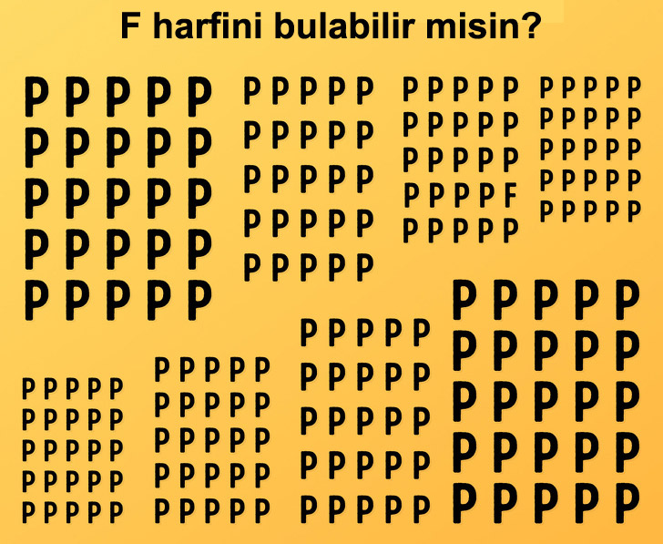 F harfini görebiliyor musun?