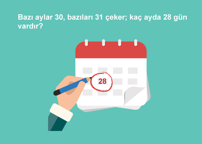 Kaç ayda 28 gün vardır?