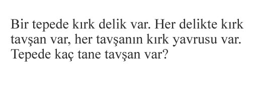 Tepedeki tavşan sayısı kaçtır?