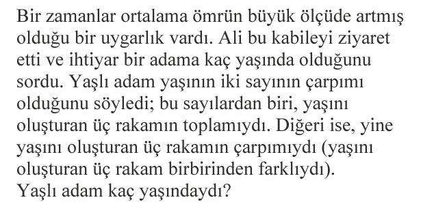 Yaşlı adam kaç yaşındadır?