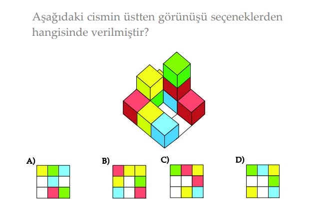 Üstten görünüş hangisidir?