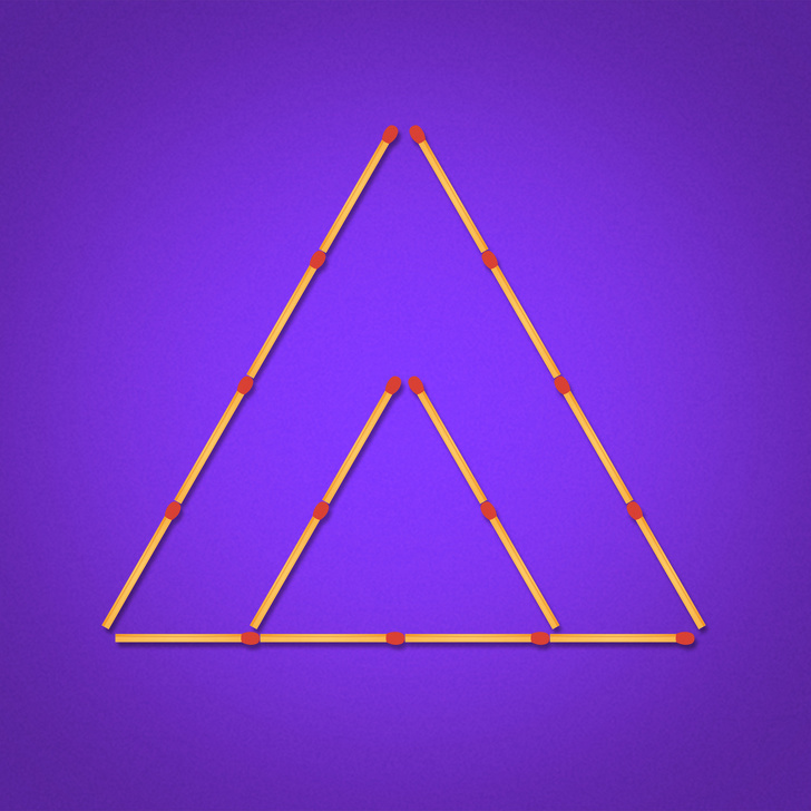 2 tane kibritin yerini değiştirerek kaç üçgen yapabilirsiniz?