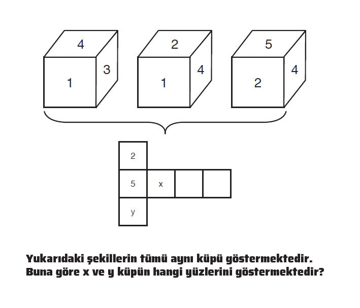 x ve y hangi sayıları gösterir?
