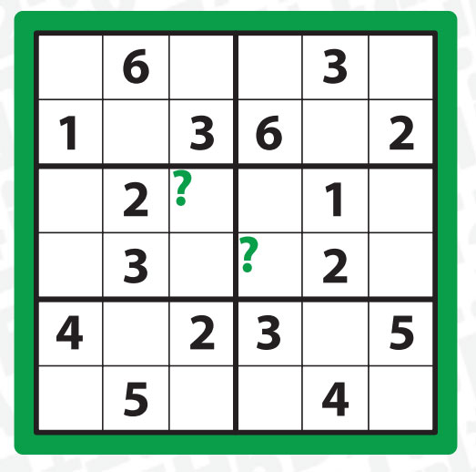 Sudoku sorusunun çözümünde soru işaretli karelere gelen rakamların toplamı kaçtır?