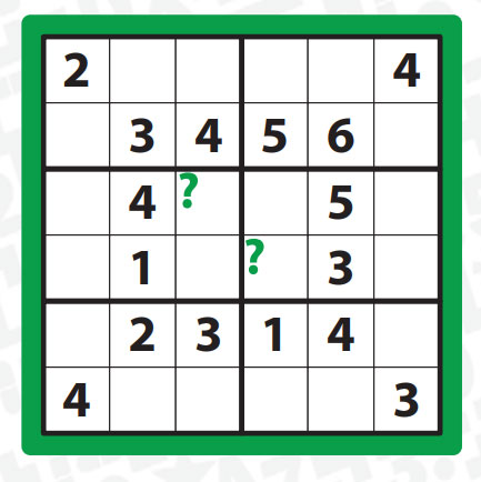 Sudoku sorusunun çözümünde soru işaretli karelere gelen rakamların toplamı kaçtır?