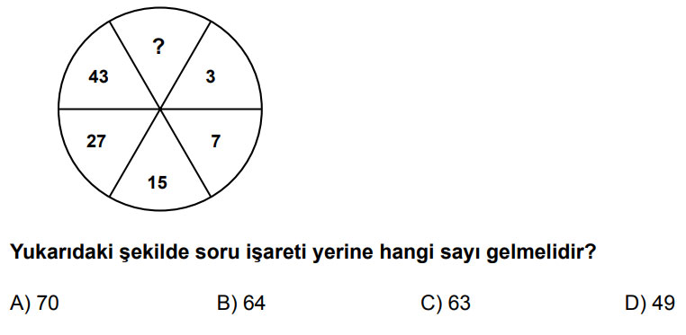 Soru işaretli yere ne gelmeli?