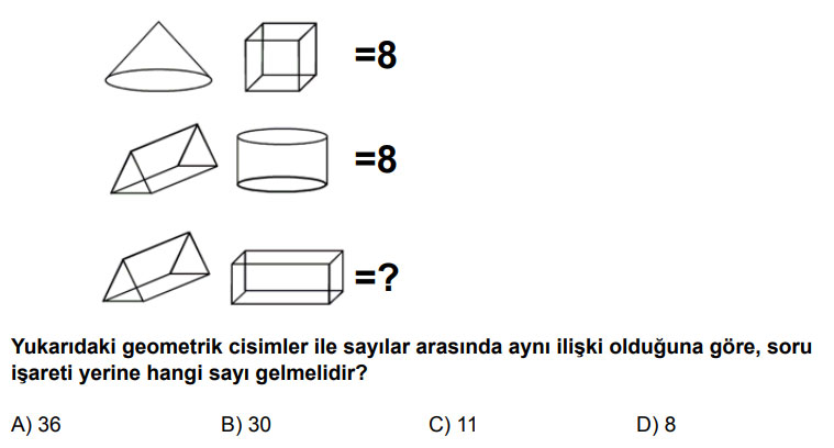 Soru işaretli yere ne gelmeli?
