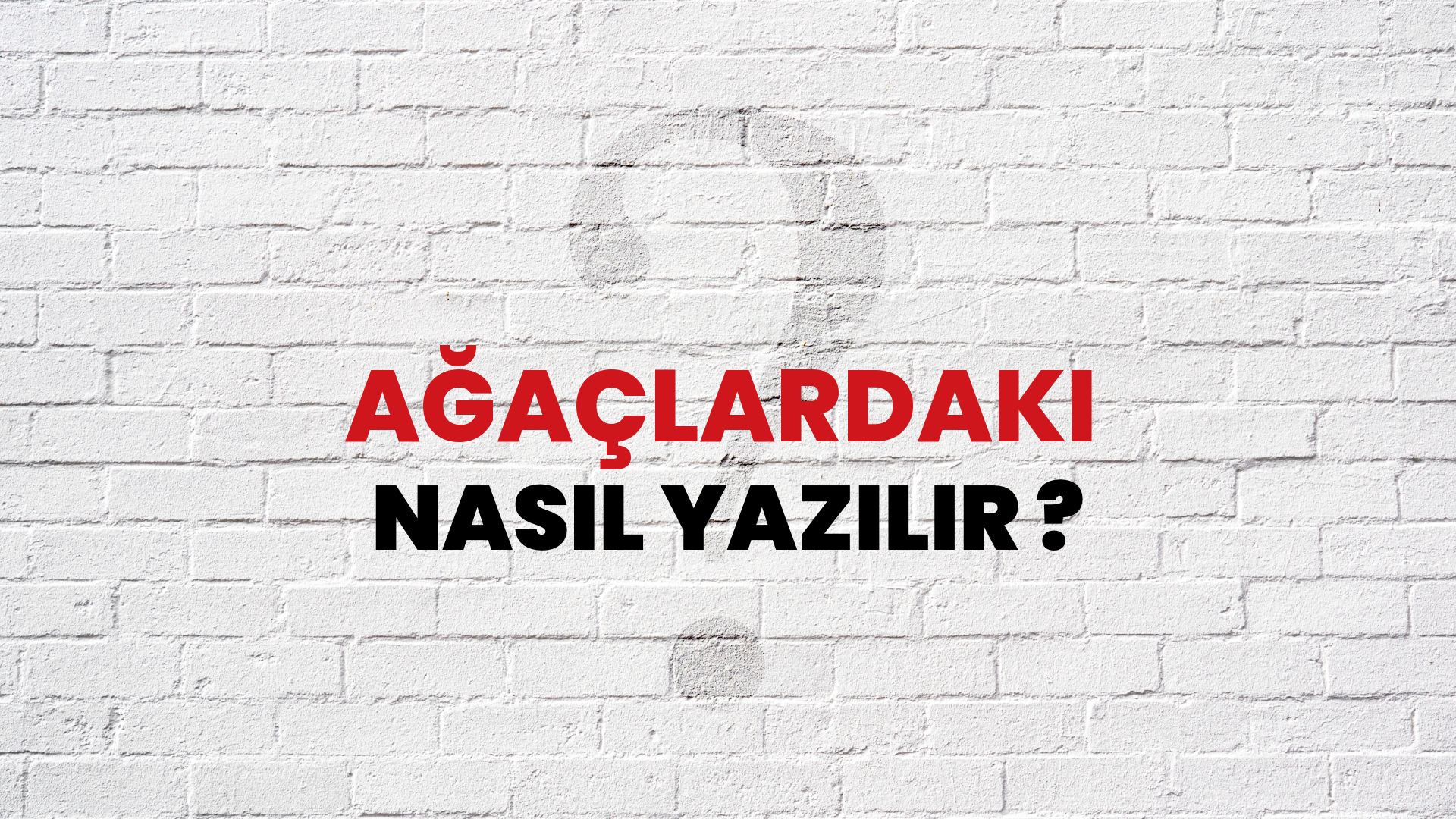 Ağaçlardaki Nasıl Yazılır? TDK ile Ağaçlardaki Doğru Yazılışı Nedir?