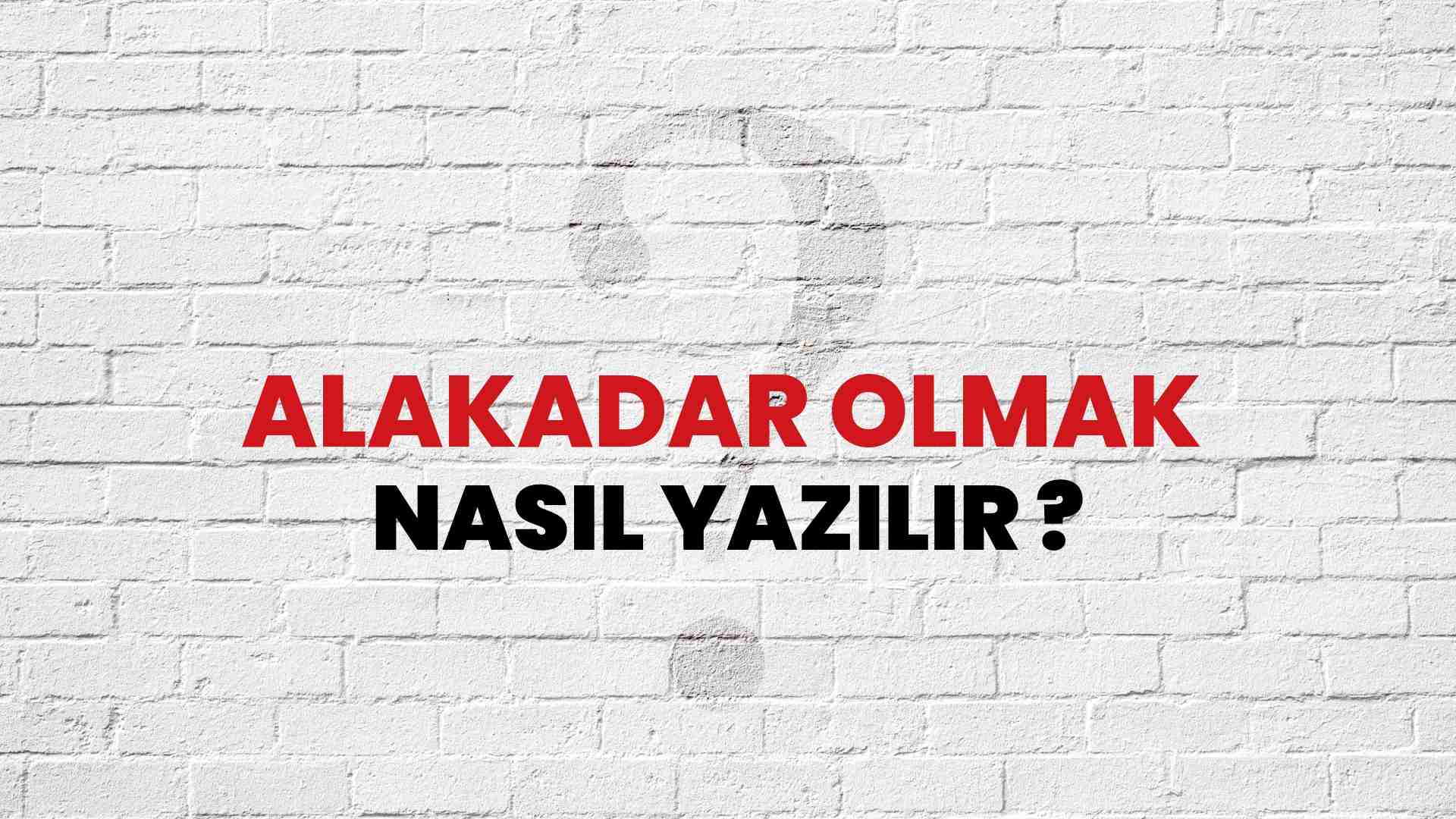 Alakadar Olmak Nasıl Yazılır? TDK ile Alakadar Olmak Doğru Yazılışı Nedir?