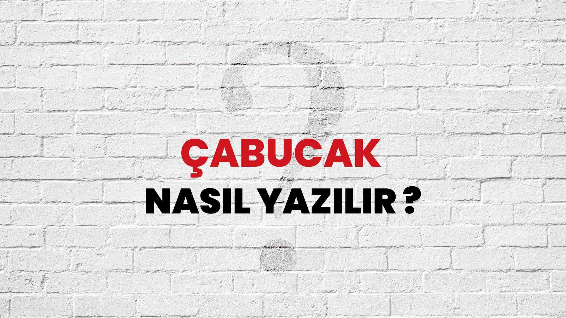Çabucak Nasıl Yazılır? TDK ile Çabucak Doğru Yazılışı Nedir?