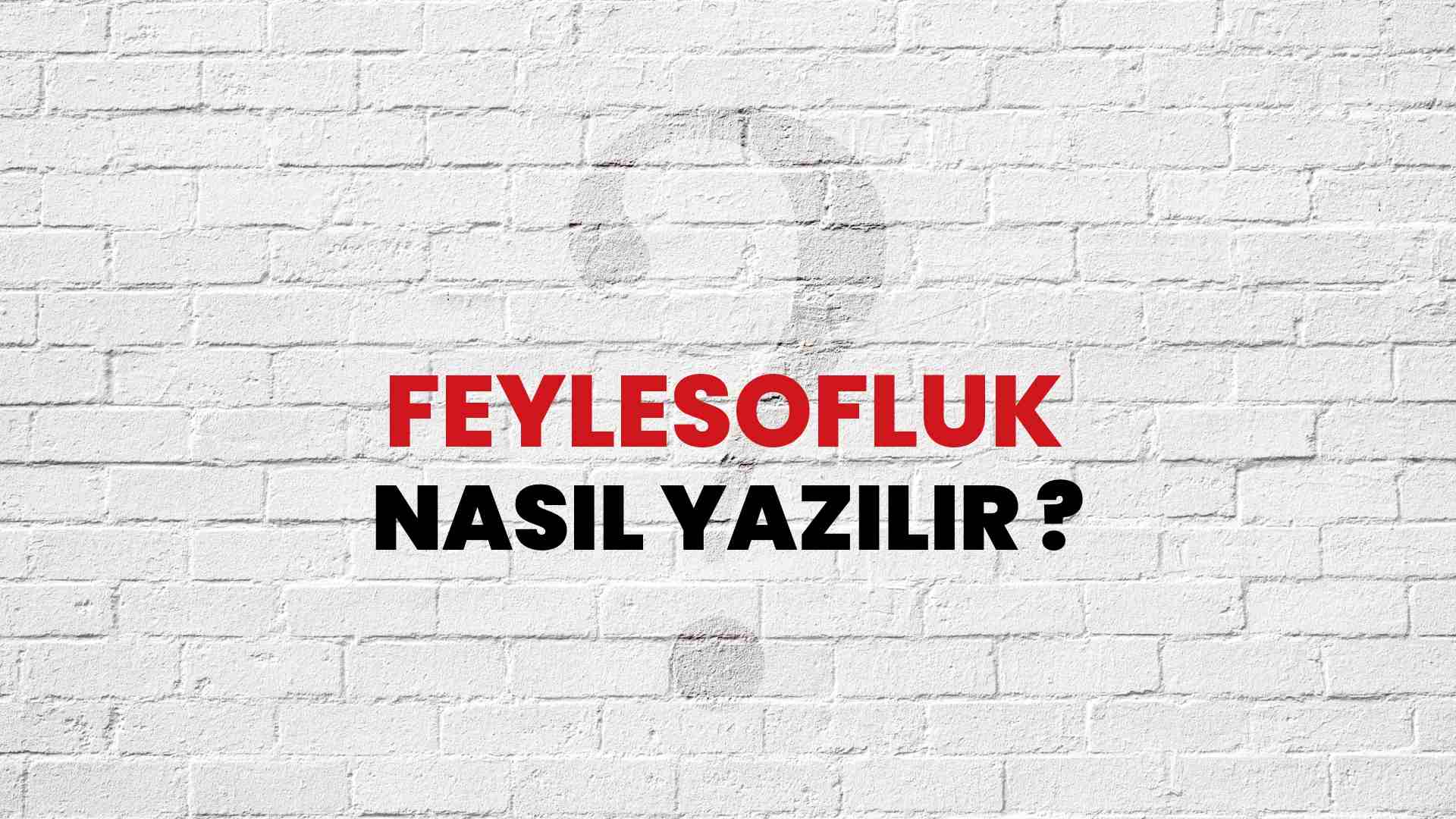 Feylesofluk Nasıl Yazılır? TDK ile Feylesofluk Doğru Yazılışı Nedir?