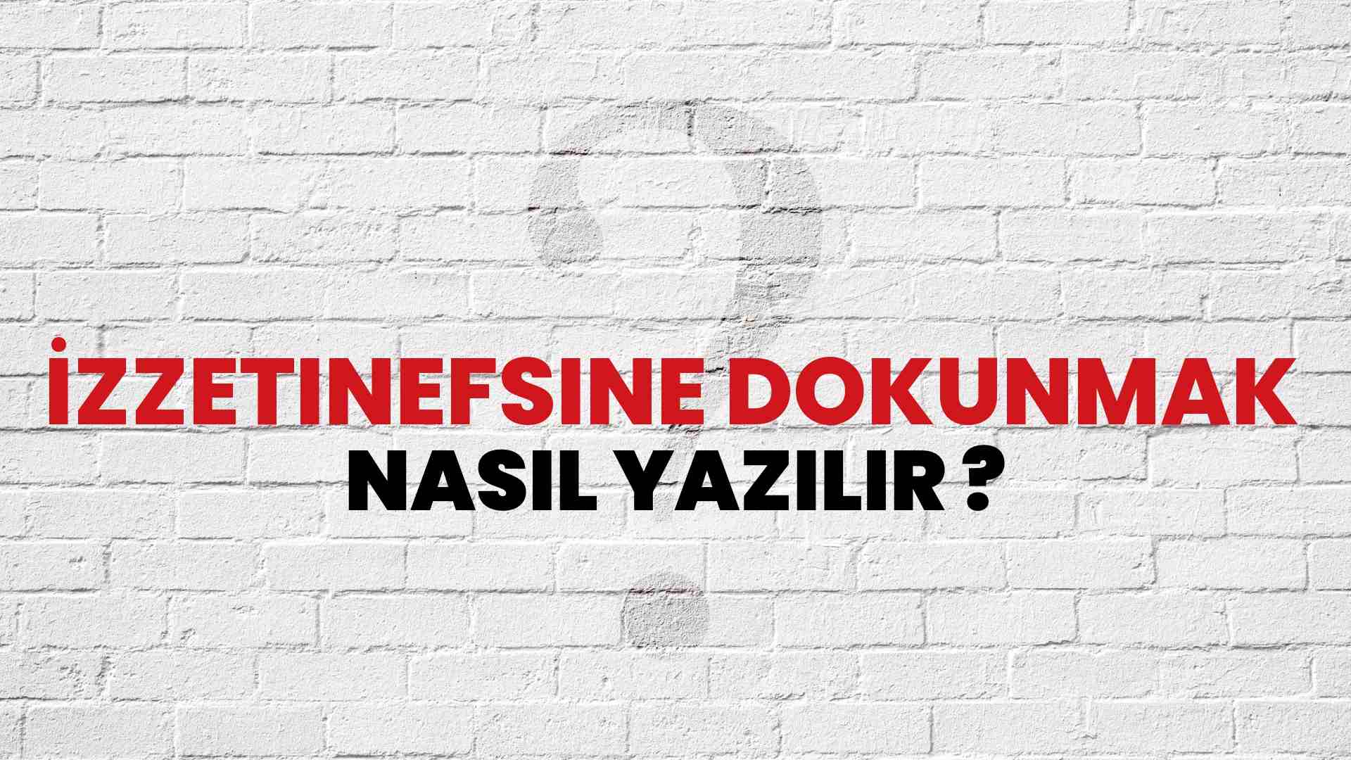 İzzetinefsine Dokunmak Nasıl Yazılır? TDK ile İzzetinefsine Dokunmak Doğru Yazılışı Nedir?