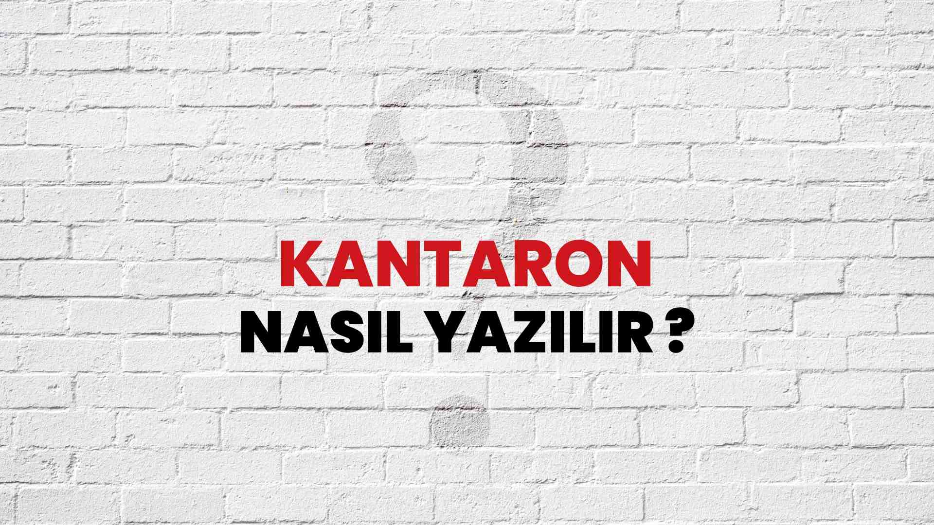 Kantaron Doğru Yazımı Nedir? TDK ile Kantaron Kelimesinin Doğru Yazılışı!