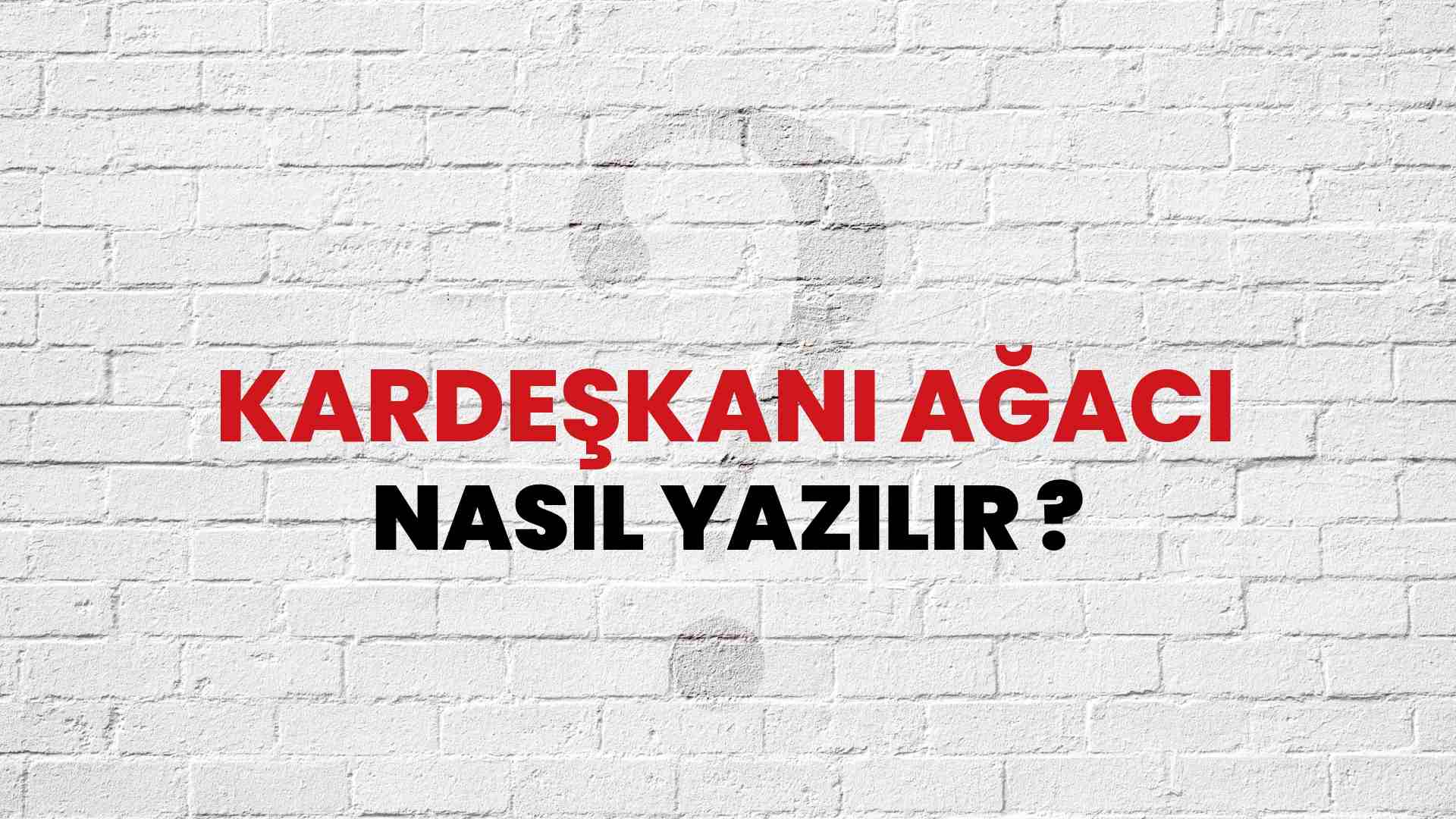 Kardeşkanı Ağacı Doğru Yazımı Nedir? TDK ile Kardeşkanı Ağacı Kelimesinin Doğru Yazılışı!