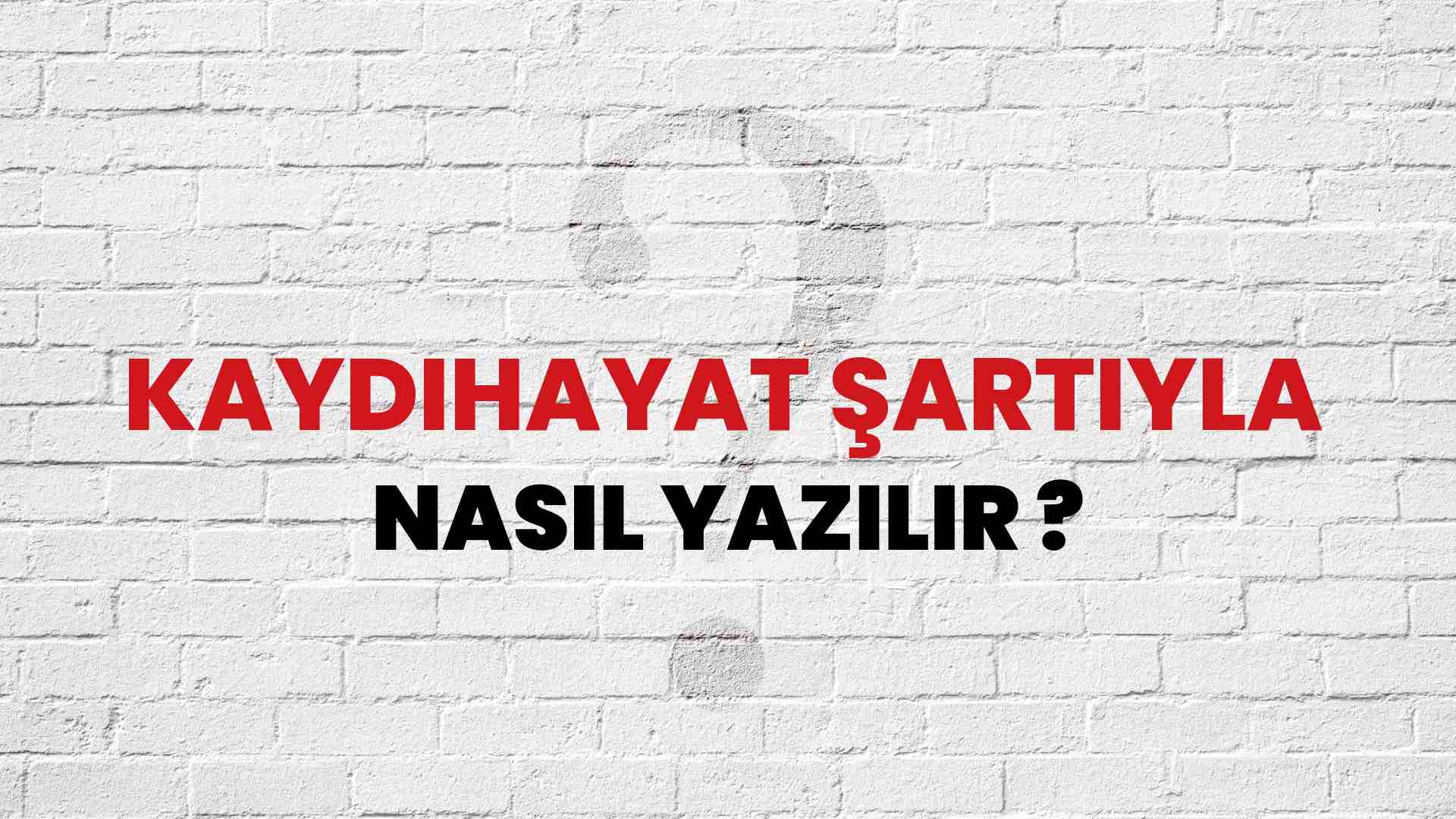 Kaydıhayat Şartıyla Doğru Yazımı Nedir? TDK ile Kaydıhayat Şartıyla Kelimesinin Doğru Yazılışı!