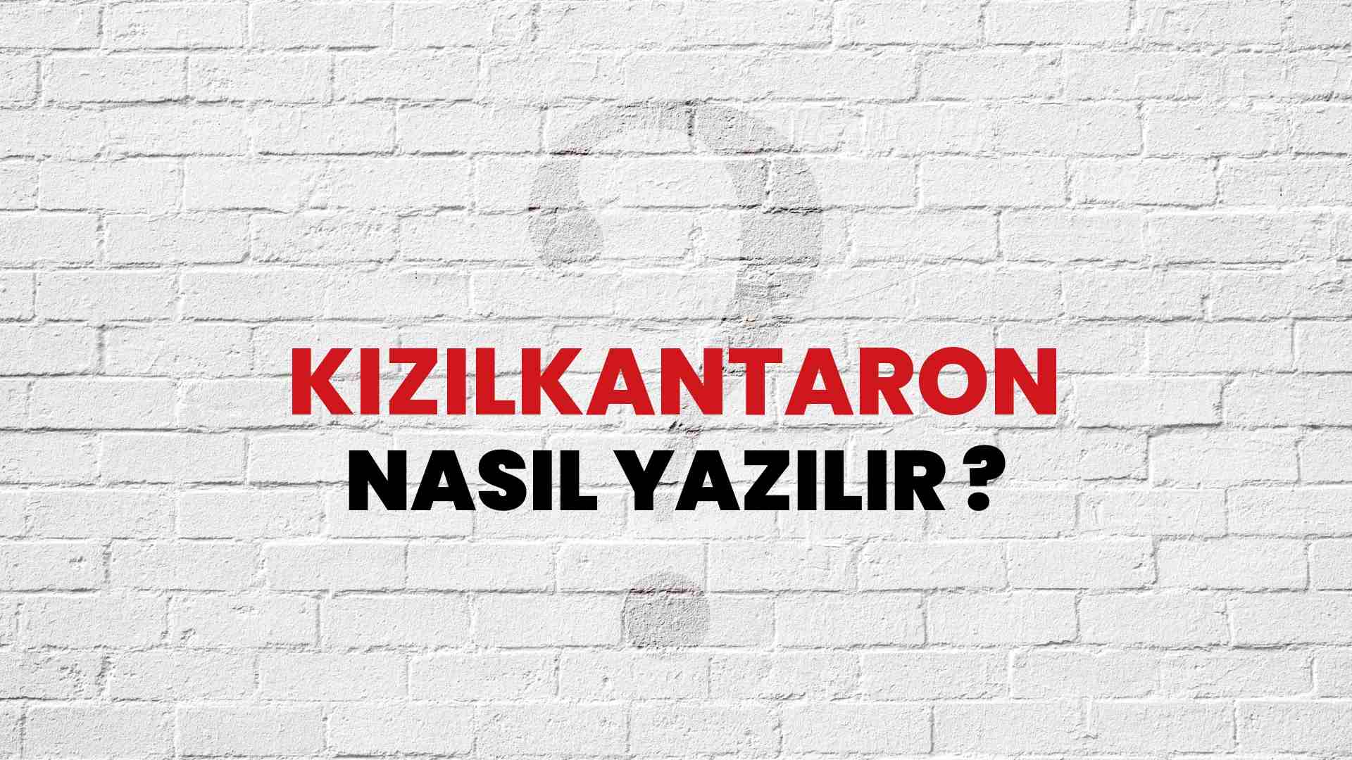 Kızılkantaron Doğru Yazımı Nedir? TDK ile Kızılkantaron Kelimesinin Doğru Yazılışı!