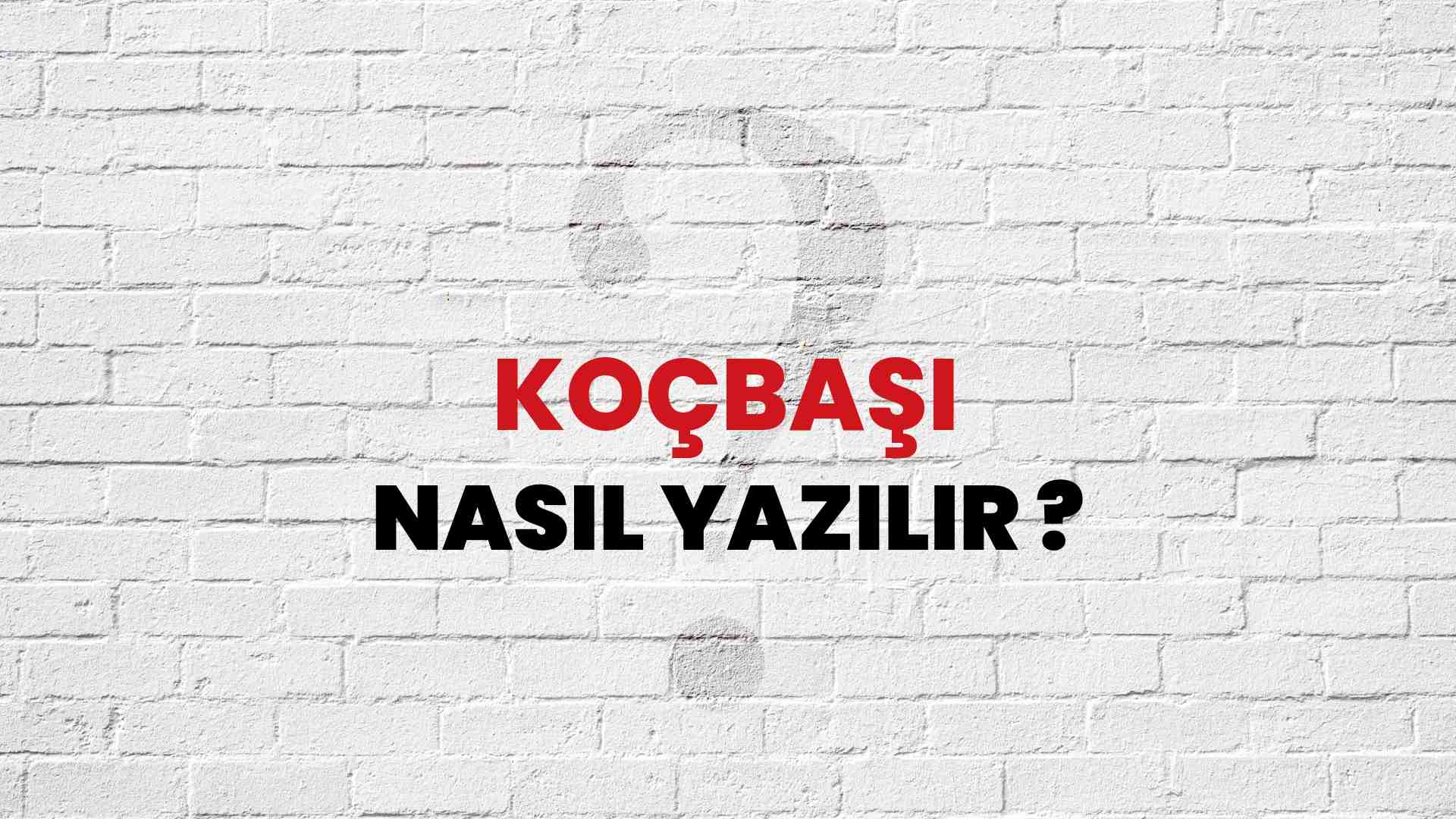 Koçbaşı Doğru Yazımı Nedir? TDK ile Koçbaşı Kelimesinin Doğru Yazılışı!