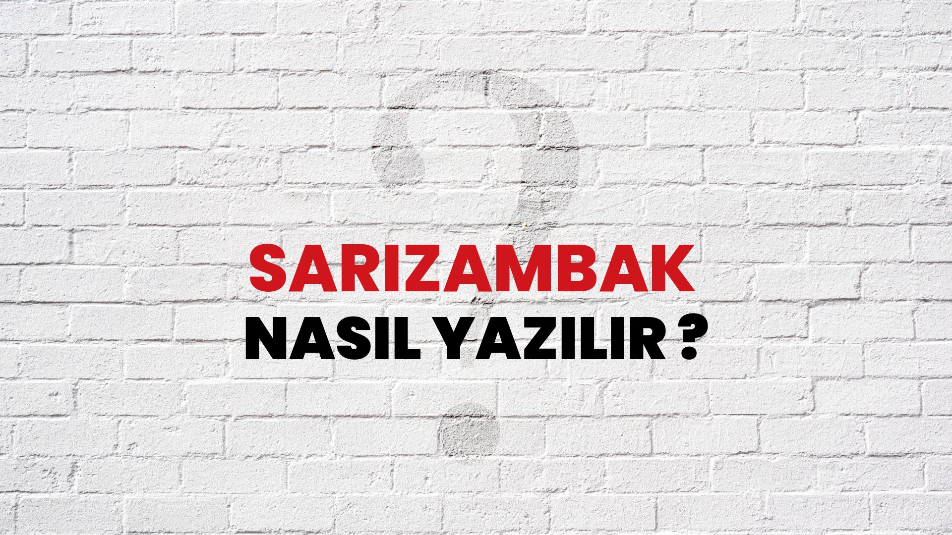 Sarızambak Nasıl Yazılır? TDK ile Sarızambak Doğru Yazılışı Nedir?