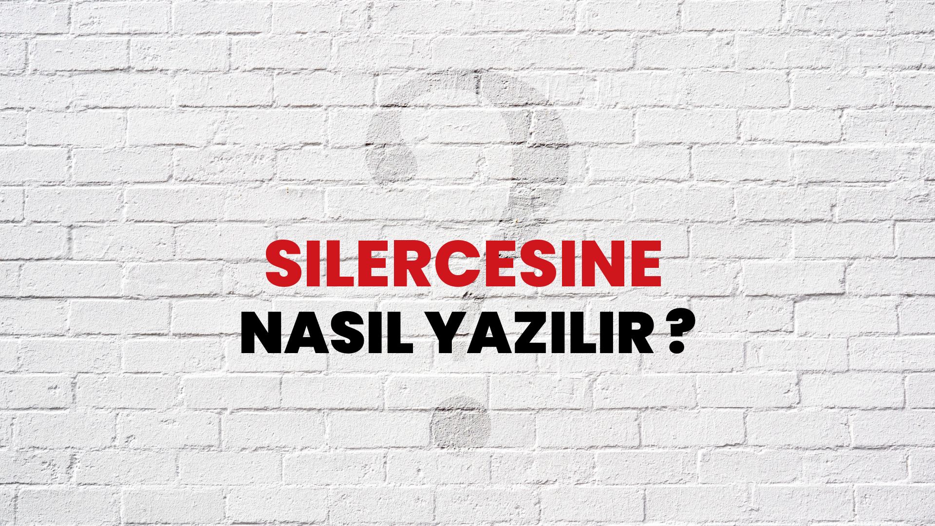 Silercesine Nasıl Yazılır? TDK ile Silercesine Doğru Yazılışı Nedir?