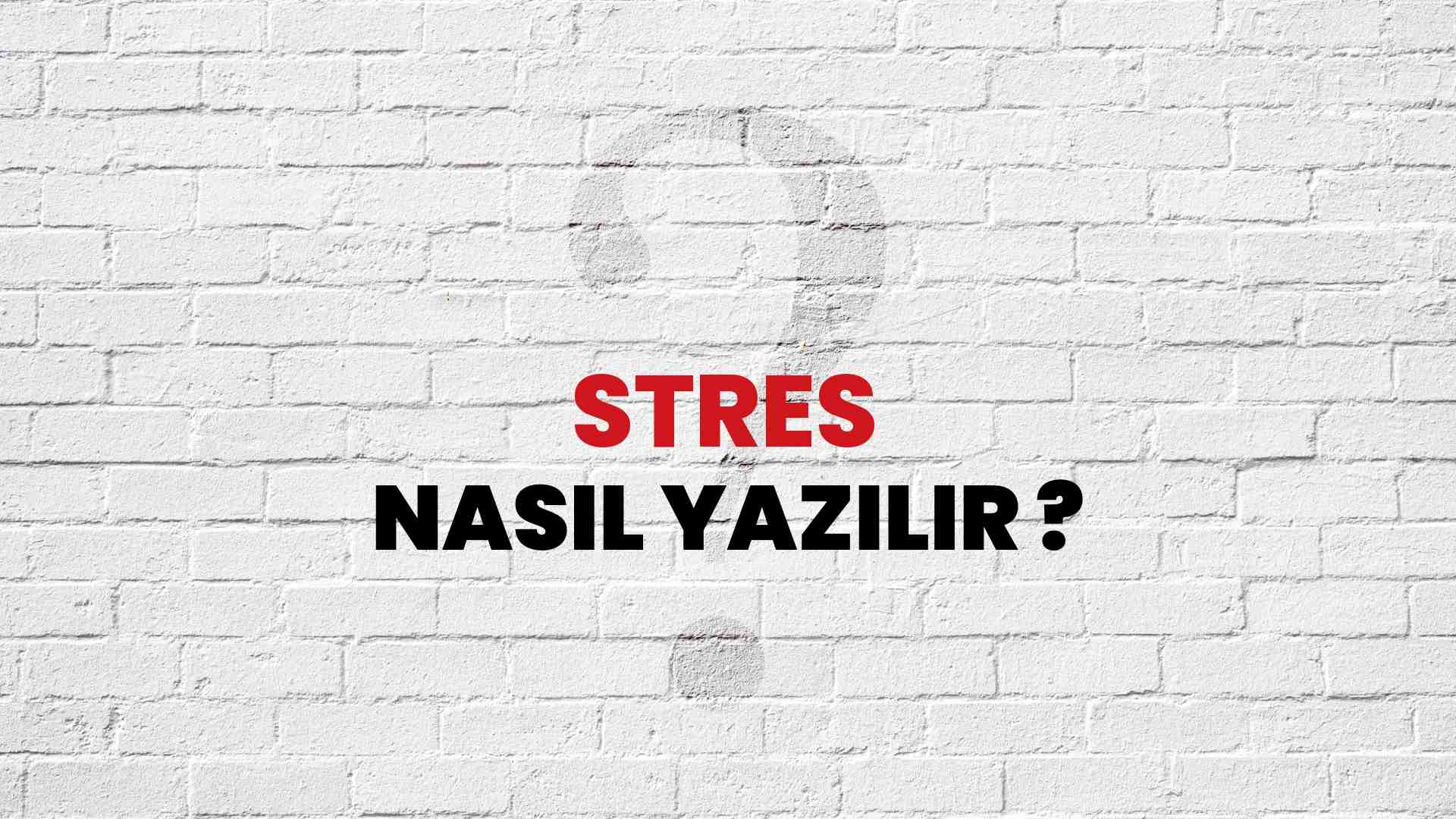 Stres Nasıl Yazılır? TDK ile Stres Doğru Yazılışı Nedir?