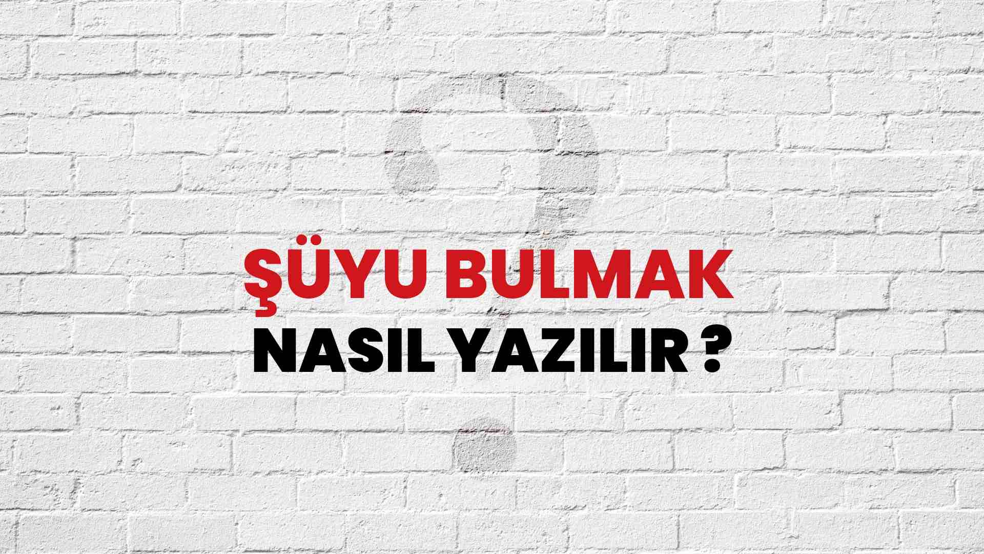 Şüyu Bulmak Nasıl Yazılır? TDK ile Şüyu Bulmak Doğru Yazılışı Nedir?