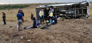 Yozgat'ta öğrencileri taşıyan otobüs devrildi: 26 yaralı