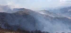 Trabzon'un Dernekpazarı ilçesindeki örtü yangınları devam ediyor
