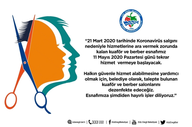 Kdz Eregli Belediyesi Kuafor Ve Berberleri Dezenfekte Edecek Zonguldak Haberleri