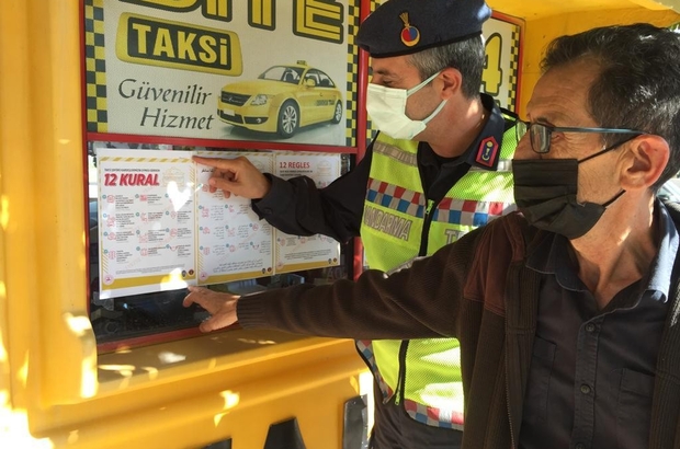 Jandarma ekipleri taksi şoförlerini bilgilendirdi