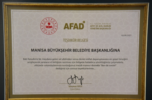 Bakan Soylu’dan Manisa Büyükşehir Belediyesine teşekkür