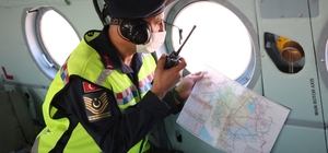 Jandarmadan helikopter destekli trafik denetimi
