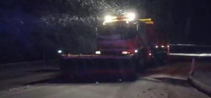 Burdur’un yüksek rakımlı yollarında karla mücadele sürüyor