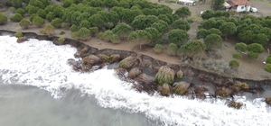 Hırçın dalgalar 150 metre kumsalı yuttu, evler tehdit altında