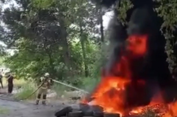 Bursa'da hurda demir için ormanı yakıyorlardı