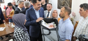 Bakan Kurum: "En güzel mutluluk, sizleri gülen yüzlerle görmektir"
Bakan Kurum, geçen yıl Sütçüler'deki yangın anında hamile olan ve kısa süre önce bebekleri dünyaya gelen bir çiftin bebeğine altın taktı
Çevre, Şehircilik ve İklim Değişikliği Bakanı Murat Kurum:
"Sizler yeni evlerinizde oturuyorsunuz, bizim için en güzel mutluluk sizleri böyle gülen yüzlerle görmektir"
