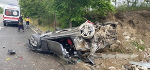 Kaza yapan araçtan çıkanlar şoke etti