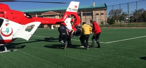 Konya’da kalp krizi geçiren hasta hava ambulansıyla nakledildi