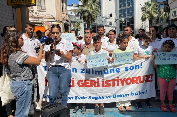 İzmir Büyükşehir Belediyesine bağlı şirketten çıkarılan işçilere ailelerinden destek