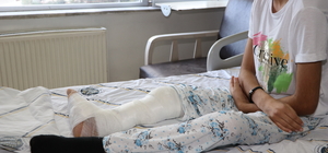 Bacağı kopan kız çocuğu geçirdiği 14 ameliyatla 4 ay sonra adım attı