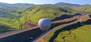 Ordu'da yayla turizmini canlandırmak için sıcak hava balonu deneme uçuşu ya...