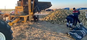 Aksaray'da pancar sökme makinesine sıkışan genç hayatını kaybetti