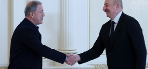 Azerbaycan Cumhurbaşkanı Aliyev, Milli Savunma Bakanı Akar ve TSK komuta kademesini kabul etti