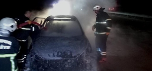 Burdur'da yanan otomobilin sürücüsü yaralandı