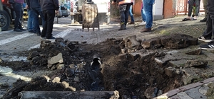 Giresun'da su tahliye borusuna sıkışan köpek yavrusu kurtarıldı