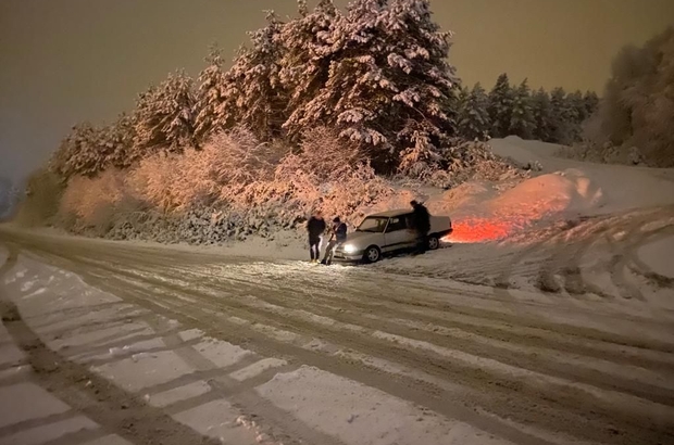 Zonguldak'ın yüksek kesimlerinde kar etkili oluyor