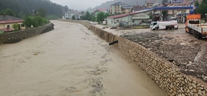 Kastamonu'da etkili olan sağanakta bazı ev ve iş yerlerini su bastı