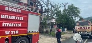 Dikmen'de binanın çatısında çıkan yangın hasara neden oldu